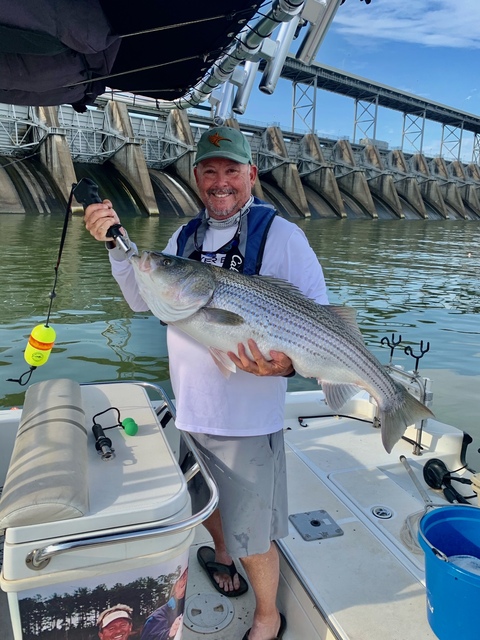 Stripers Fishing in Lake Ocone